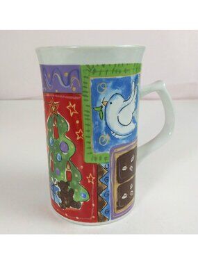 Royal Norfolk Colorful Holiday Christmas Collage Coffee Cup Mug